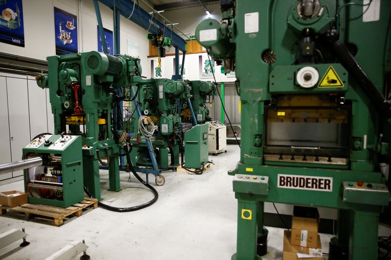 &copy; Reuters. FILE PHOTO: Machines produced by Bruderer Uk Ltd are seen inside the company's factory in Luton, Britain, January 24, 2020. Picture taken January 24, 2020. REUTERS/Henry Nicholls