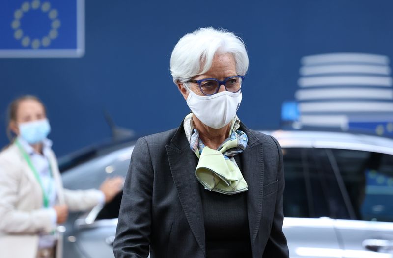 &copy; Reuters. European Central Bank President Christine Lagarde arrives for the second day of a EU summit at the European Council building in Brussels, Belgium June 25, 2021. Aris Oikonomou/Pool via REUTERS