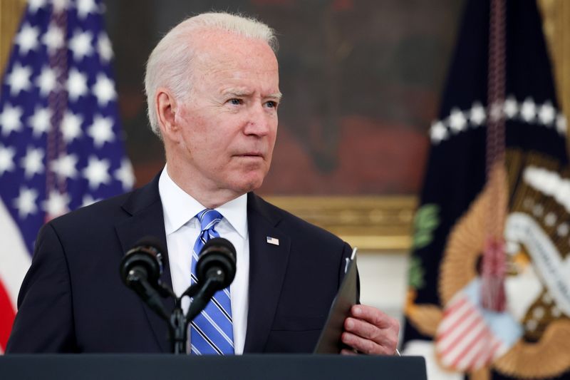 &copy; Reuters. FILE PHOTO: U.S. President Joe Biden delivers remarks on the economy at the White House in Washington, U.S. July 19, 2021.  REUTERS/Jonathan Ernst