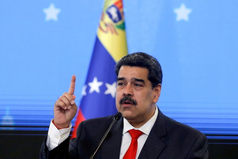 &copy; Reuters. FILE PHOTO: Venezuelan President Nicolas Maduro gestures during a news  conference on December 8, 2020. REUTERS/Manaure Quintero/File Photo