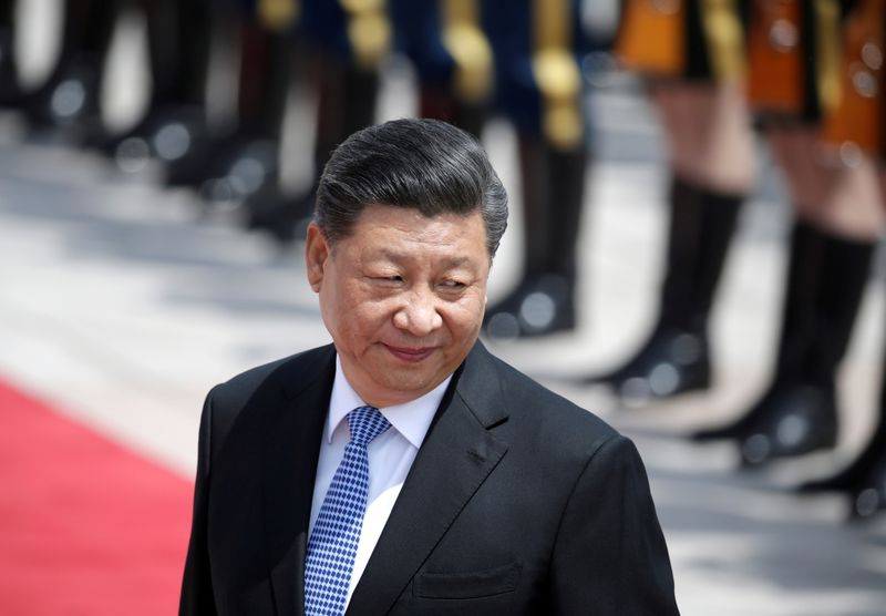 &copy; Reuters. Foto de archivo. El presidente chino Xi Jinping en una ceremonia de bienvenida para el presidente griego Prokopis Pavlopoulos en Pekín. China Mayo 14, 2019. REUTERS/Jason Lee