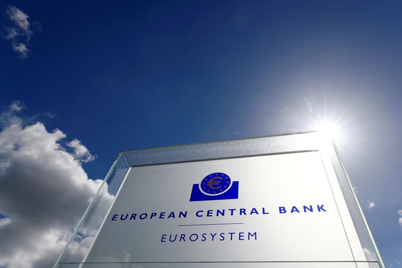 &copy; Reuters. FILE PHOTO: The logo of the European Central Bank (ECB) is pictured outside its headquarters in Frankfurt, Germany, April 26, 2018. REUTERS/Kai Pfaffenbach/File Photo/File Photo