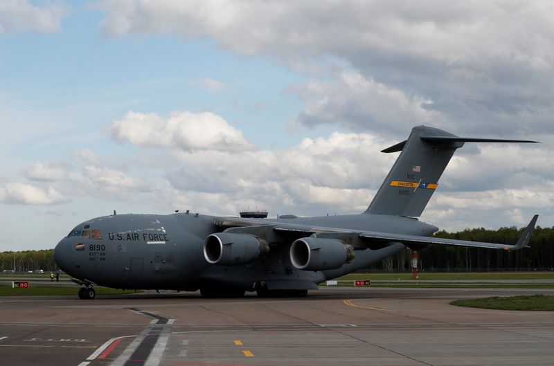 &copy; Reuters. Aeronave tipo C-17 da Força Aérea dos Estados Unidos 
21/05/2020
REUTERS/Evgenia Novozhenina/Pool