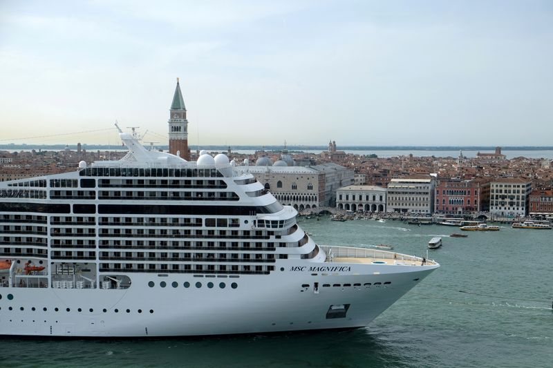 &copy; Reuters. FILE PHOTO: The MSC Magnifica cruise ship passes in the Saint Mark Basin in Venice, Italy June 9, 2019. REUTERS/Manuel Silvestri/File Photo