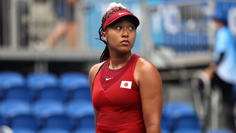 &copy; Reuters. Naomi Osaka durante segunda rodadada do torneio olímpico feminino de tênis na Tóquio 2020
26/07/2021 REUTERS/Mike Segar