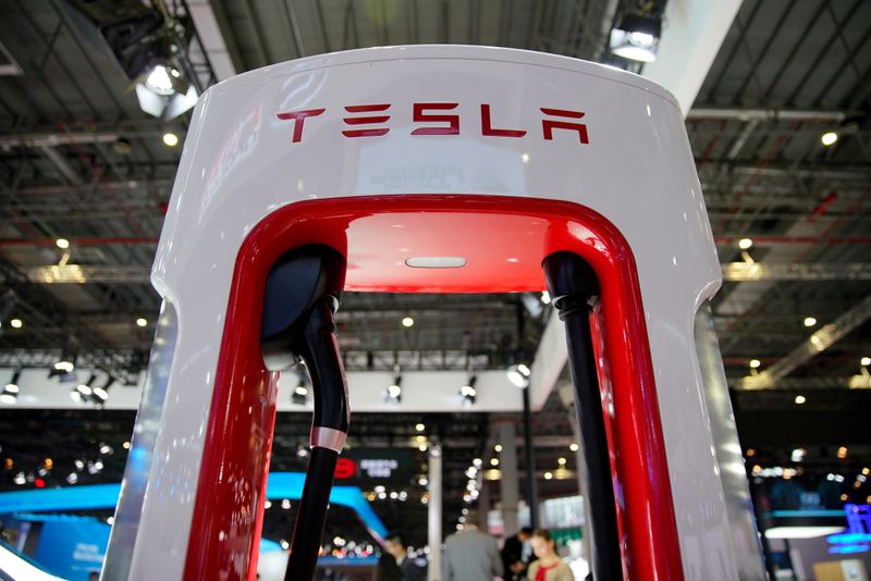 &copy; Reuters. Estação de recarga de carros elétricos da Tesla. 16/4/2019. REUTERS/Aly Song