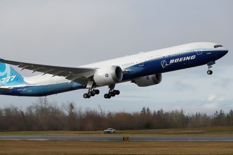 &copy; Reuters. Boeing 777X  em voo teste
 25/1/2020   REUTERS/Terray Sylvester