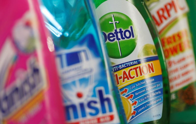 &copy; Reuters. FILE PHOTO: Products produced by Reckitt Benckiser are seen in London, Britain,  February 12, 2008.   REUTERS/Stephen Hird/File Photo