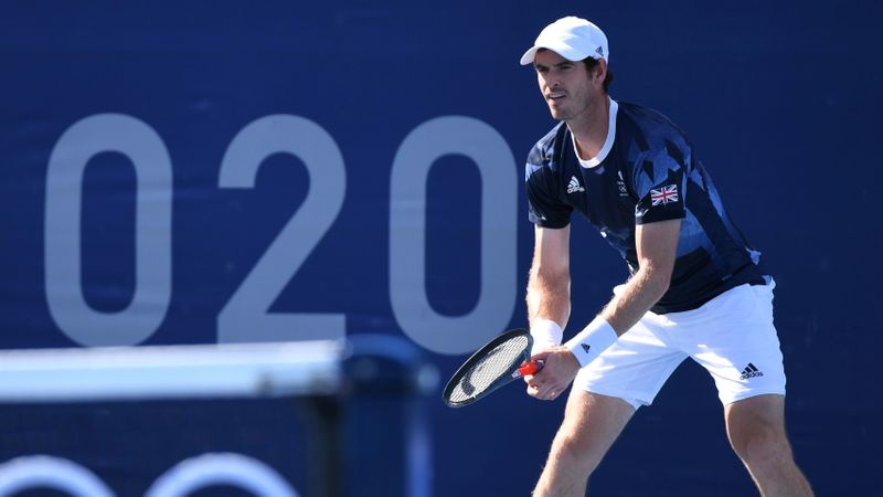 &copy; Reuters. Andy Murray durante torneio olímpico de tênis para duplas masculinas na Tóquio 2020
27/07/2021 REUTERS/Piroschka Van De Wouw