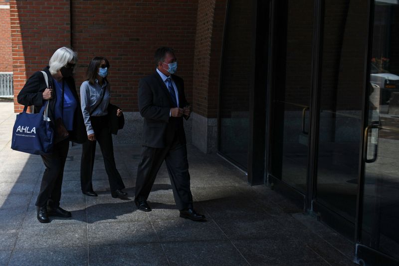 &copy; Reuters. Former police captain who went on to work for eBay Inc Philip Cooke arrives at court for sentencing in his cyberstalking case in Boston, Massachusetts, U.S., July 27, 2021.  REUTERS/Nicholas Pfosi