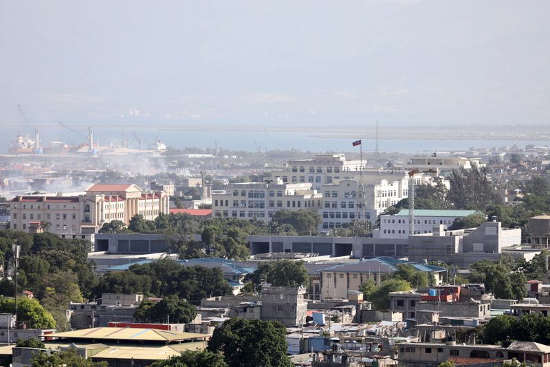 &copy; Reuters. FILE PHOTO: A view of the port and the area around Champs de Mar, near the presidential palace, after Haiti's President Jovenel Moise was shot dead by unidentified attackers in his private residence, in Port-au-Prince, Haiti July 7, 2021. REUTERS/Valerie 