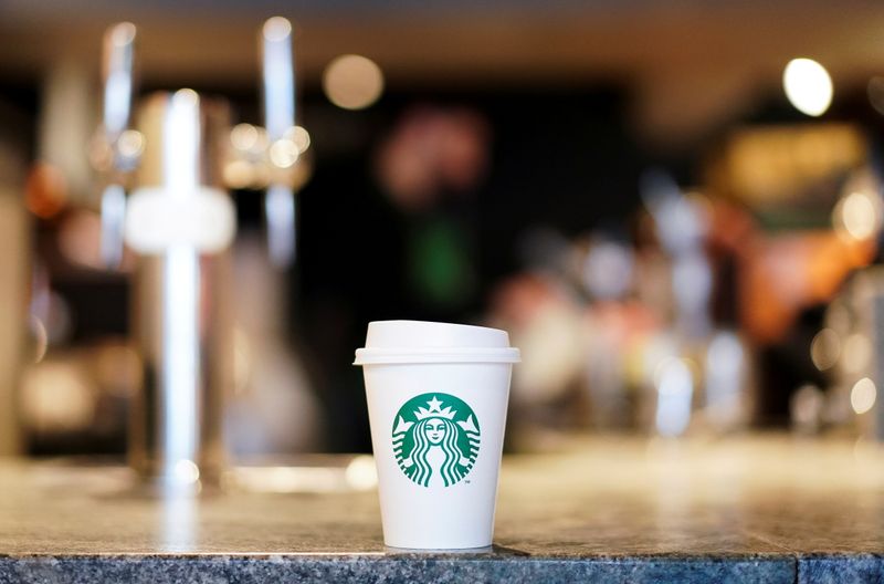 &copy; Reuters. A single use coffee cup inside a Starbucks in London, Britain, March 6, 2020. REUTERS/Henry Nicholls