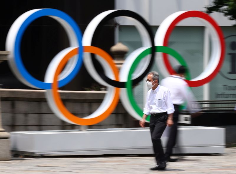 &copy; Reuters. Anéis olímpicos em Tóquio
 28/7/2021   REUTERS/Kim Kyung-Hoon