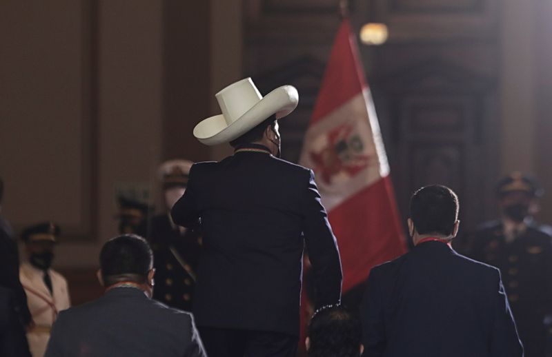 &copy; Reuters. Presidente eleito do Peru, Pedro Castillo, em Lima
28/07/2021 REUTERS/Angela Ponce