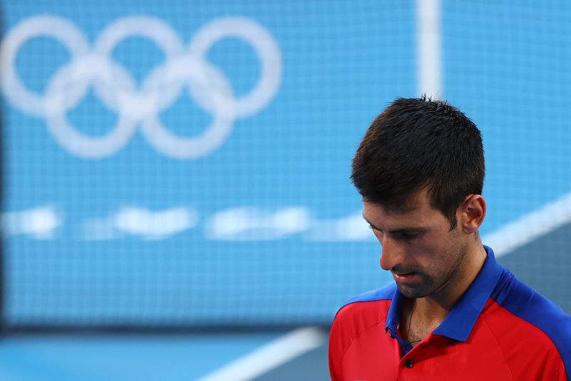 &copy; Reuters. Djokovic lamenta derrota em Tóquio
 31/7/2021    REUTERS/Mike Segar