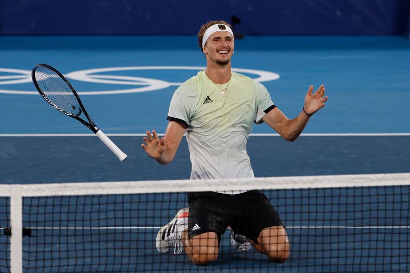 &copy; Reuters. Zverev celebra título olímpico
 1/8/2021   Geoff Burke-USA TODAY Sports