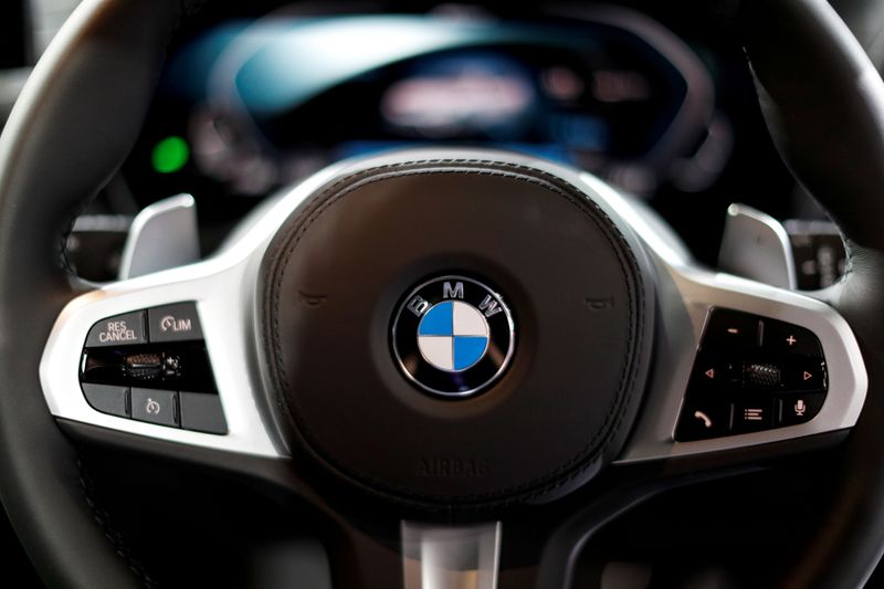 &copy; Reuters. FILE PHOTO: The BMW logo is seen on a steering wheel during the media day of the 41st Bangkok International Motor Show after the Thai government eased measures to prevent the spread of the coronavirus disease (COVID-19) in Bangkok, Thailand July 14, 2020.