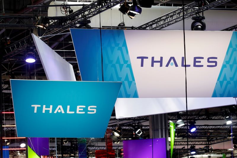 &copy; Reuters. FILE PHOTO: The logo of Thales is seen at the high profile startups and high tech leaders gathering, Viva Tech,in Paris, France May 16, 2019. REUTERS/Charles Platiau/File Photo