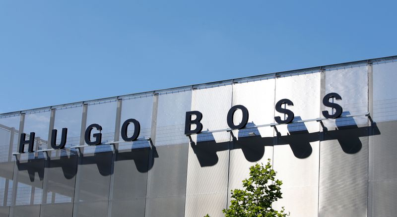 &copy; Reuters. FILE PHOTO: The Hugo Boss logo is seen in Metzingen, Germany, June 16, 2017.  REUTERS/Michaela Rehle