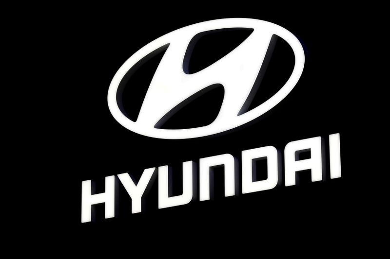 &copy; Reuters. A Hyundai booth displays the company logo at the North American International Auto Show in Detroit, Michigan, U.S. January 16, 2018.  REUTERS/Jonathan Ernst/Files