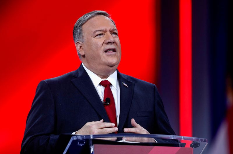 &copy; Reuters. FILE PHOTO: Former U.S. Secretary of State Mike Pompeo speaks at the Conservative Political Action Conference (CPAC) in Orlando, Florida, U.S. February 27, 2021. REUTERS/Octavio Jones