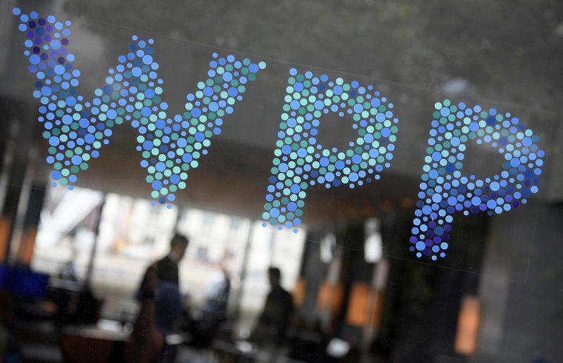 &copy; Reuters. FILE PHOTO: Branding signage for WPP, the largest global advertising and public relations agency at their offices in London, Britain, July 17, 2019. REUTERS/Toby Melville