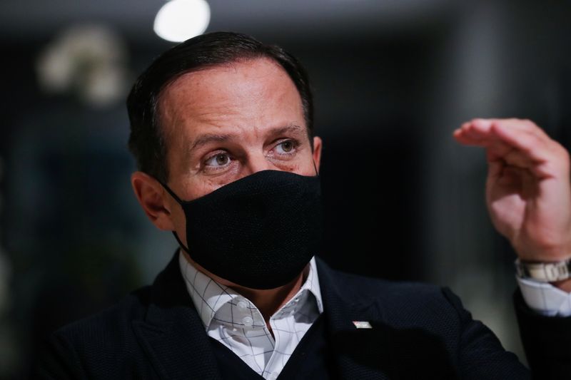 &copy; Reuters. Governador de São Paulo, João Doria, durante entrevista à Reuters no Palácio dos Bandeirantes
20/04/2021 REUTERS/Amanda Perobelli