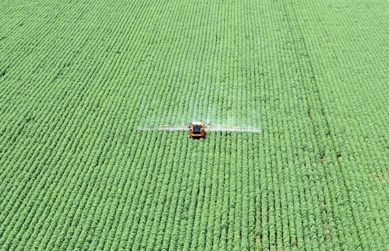 &copy; Reuters. Aplicação de agroquímicos em lavoura de soja em Primavera do Leste (MT) 
16/03/2004
REUTERS/Paulo Whitaker