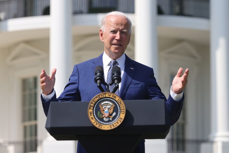 &copy; Reuters. FILE PHOTO: U.S. President Joe Biden speaks during an event for clean cars and trucks at the White House in Washington, U.S. August 5, 2021.  REUTERS/Jonathan Ernst