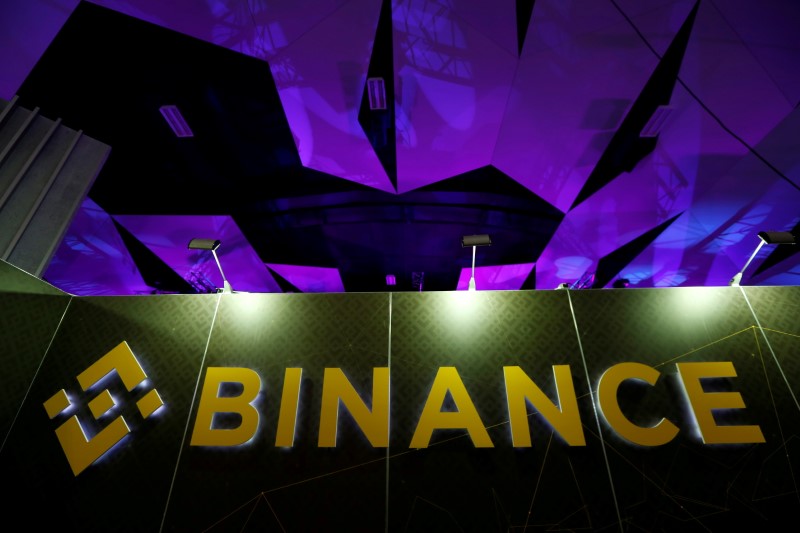 &copy; Reuters. Imagen de archivo del logo de Binance en su puesto de exhibición en la Delta Summit, el evento oficial de Malta sobre cadena de bloques e innovación digital para promover las criptomonedas, en San Julián, Malta. 4 de octubre, 2018. REUTERS/Darrin Zammi