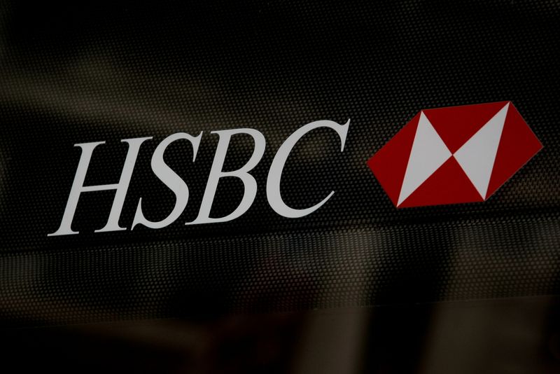 &copy; Reuters. FILE PHOTO: HSBC logo is seen on a branch bank in the financial district in New York, U.S., August 7, 2019. REUTERS/Brendan McDermid//File Photo