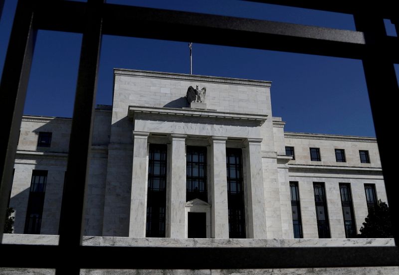 &copy; Reuters. FILE PHOTO: Federal Reserve Board building is pictured in Washington, U.S., March 19, 2019. REUTERS/Leah Millis