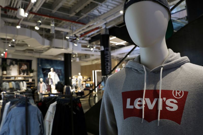 &copy; Reuters. The Levi's logo is seen on a shirt in a Levi Strauss store in New York City, U.S., March 19, 2019. REUTERS/Brendan McDermid/Files