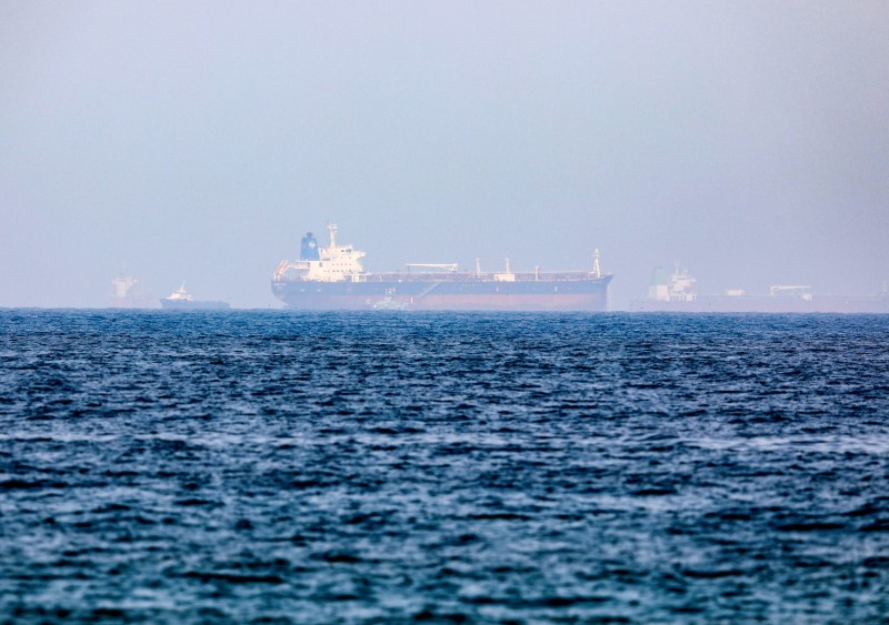 &copy; Reuters. FILE PHOTO: Mercer Street, an Israeli-managed oil tanker that was attacked is seen off Fujairah Port in United Arab Emirates, August 3, 2021. REUTERS/Rula Rouhana/File Photo