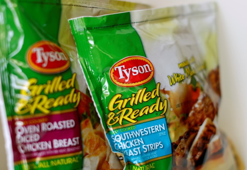 &copy; Reuters. FILE PHOTO: Tyson food meat products are shown in this photo illustration in Encinitas, California May 29,  2014.  REUTERS/Mike Blake   