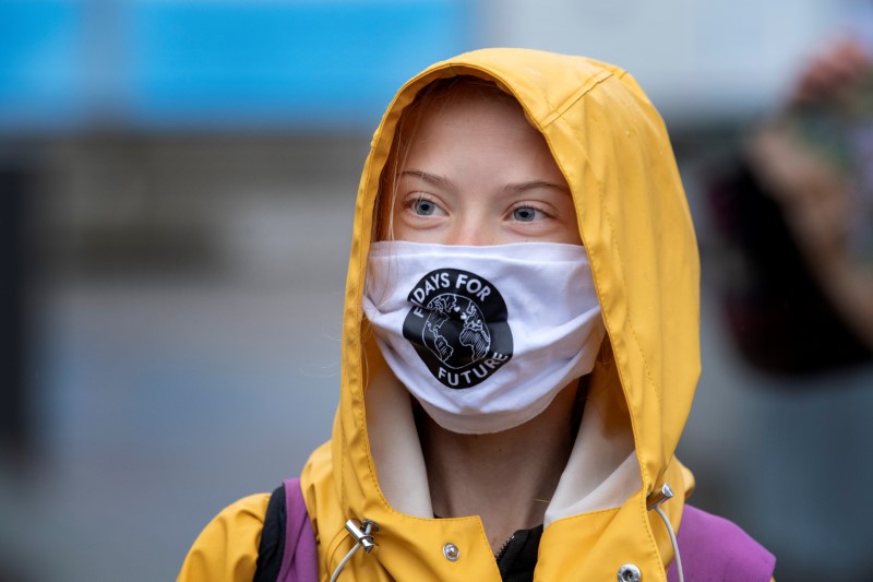 &copy; Reuters. Greta Thunberg em protesto em Estocolmo (Fridays For Future) no Parlamento sueco em Estocolmo
9/10/2020
Jessica Gow/TT News Agency/via REUTERS