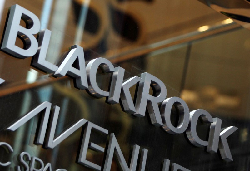 © Reuters. Logo da BlackRock fotografado em Nova York, EUA 
18/01/2012
REUTERS/Shannon Stapleton