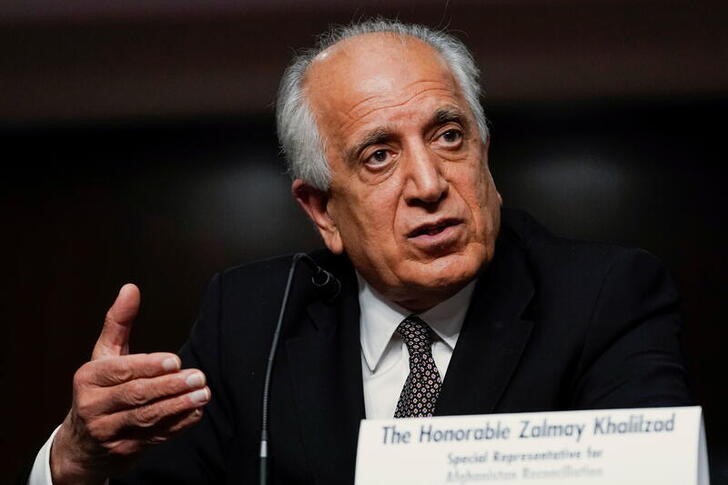 &copy; Reuters. Zalmay Khalilzad, special envoy for Afghanistan Reconciliation, testifies before the Senate Foreign Relations Committee during a hearing on Capitol Hill in Washington, U.S., April 27, 2021. Susan Walsh/Pool via REUTERS