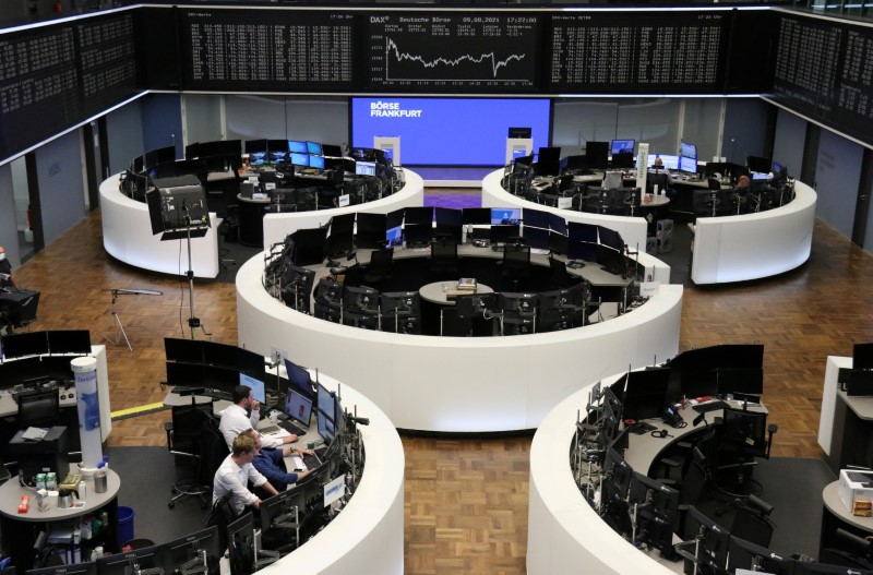 &copy; Reuters. The German share price index DAX graph is pictured at the stock exchange in Frankfurt, Germany August 9, 2021. REUTERS/Staff