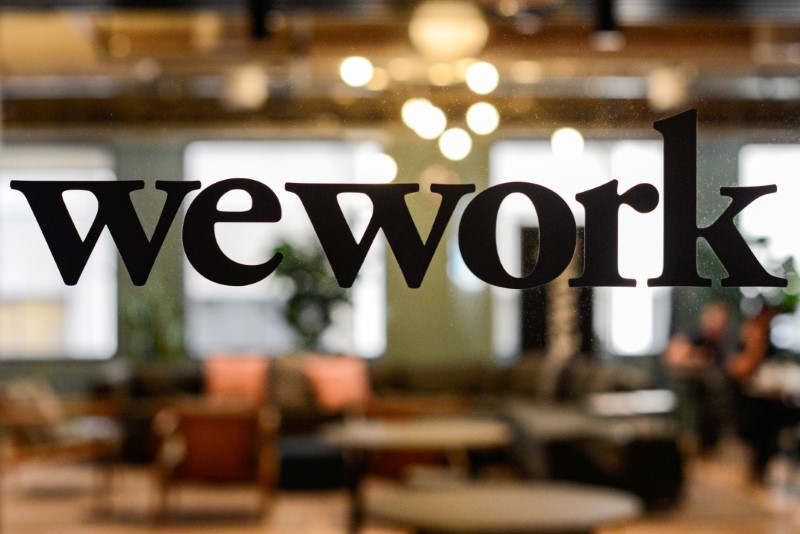 &copy; Reuters. FILE PHOTO: A WeWork logo is seen at a WeWork office in San Francisco, California, U.S. September 30, 2019.  REUTERS/Kate Munsch 