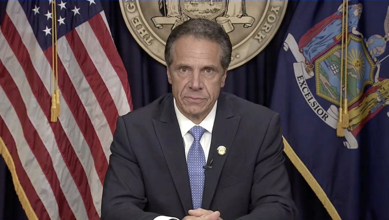 &copy; Reuters. New York Governor Andrew Cuomo announces he will resign in this screen grab taken from a video released by the Office of the NY Governor, in New York, U.S., August 10, 2021. Office of Governor Andrew M. Cuomo/Handout via REUTERS 