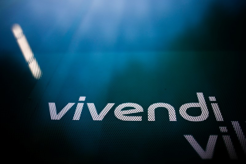 &copy; Reuters. The logo of Vivendi is pictured at the main entrance of the entertainment-to-telecoms conglomerate headquarters in Paris, France, April 22, 2021. REUTERS/Gonzalo Fuentes/Files