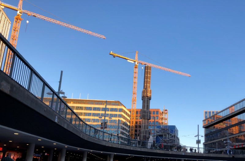 &copy; Reuters. Buildings under construction are seen in Stockholm, Sweden December 10, 2019. REUTERS/Simon Johnson/File Photo