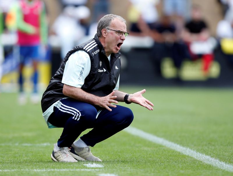 &copy; Reuters. Técnico Marcelo Bielsa durante partida do Leeds
31/07/2021
Action Images vía Reuters/Ed Sykes