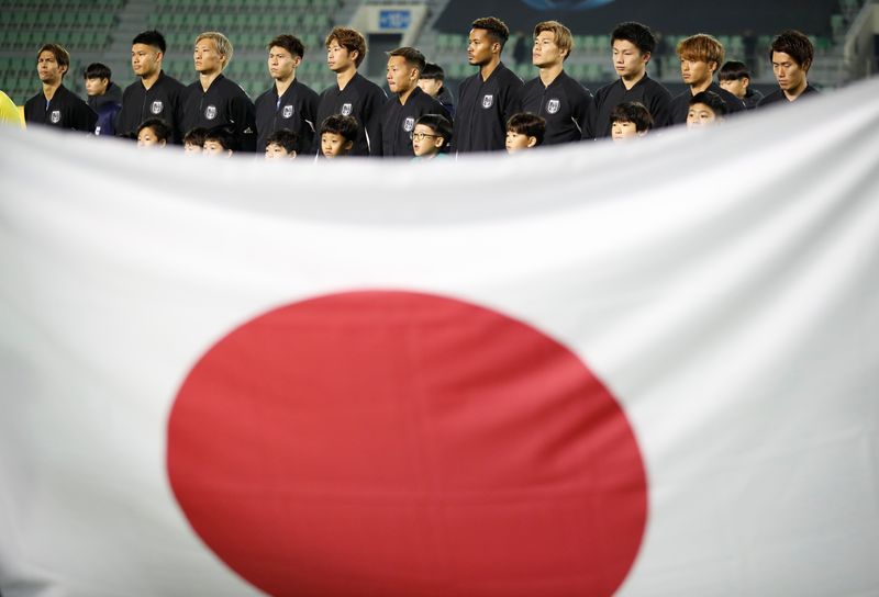 &copy; Reuters. 　国際サッカー連盟（ＦＩＦＡ）は１２日、最新の世界ランキングを発表し、日本は前回の５月から４つ順位を上げて２４位となった。アジア最上位。韓国の釜山で２０１９年１２月撮影（