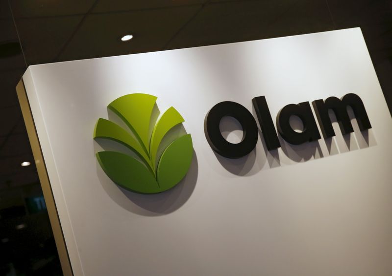 &copy; Reuters. FOTO DE ARCHIVO: El logo de Olam en su oficina en el distrito central de negocios de Singapur, 3 de febrero de 2016. REUTERS/Edgar Su