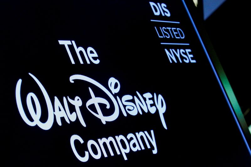 &copy; Reuters. FILE PHOTO: A screen shows the logo and a ticker symbol for The Walt Disney Company on the floor of the New York Stock Exchange (NYSE) in New York, U.S., December 14, 2017. REUTERS/Brendan McDermid/File Photo/File Photo