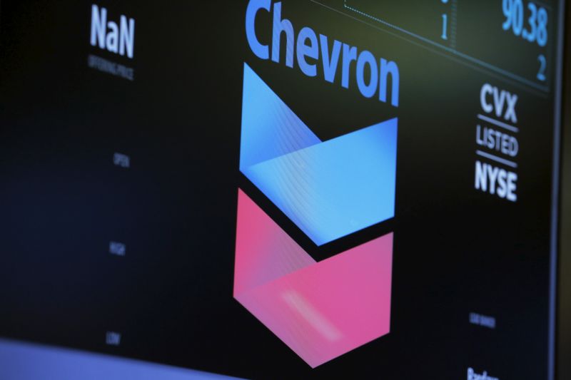 &copy; Reuters. The logo of Chevron is shown on a monitor above the floor of the New York Stock Exchange in New York, December 30, 2015. REUTERS/Lucas Jackson/Files