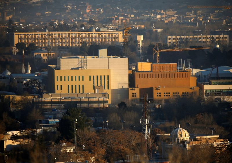 &copy; Reuters. السفارة الأمريكية  (المباني الأمامية) في كابول بصورة من أرشيف رويترز.
