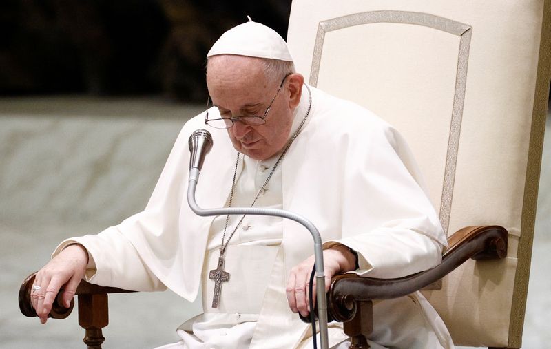 &copy; Reuters. Imagen de archivo del Papa Francisco celebra su audiencia general semanal en el Vaticano. 11 agosto 2021. REUTERS/Guglielmo Mangiapane